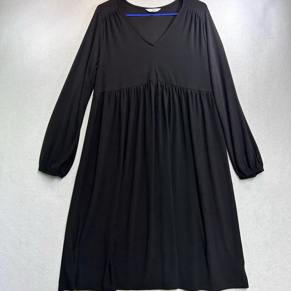 Time And Tru Dress Long sleeve Stretch Black Large 12-14